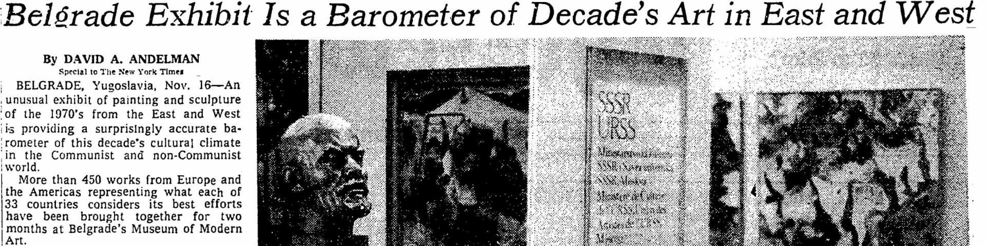 Београдски барометар светске културне климе: Ликовни ОЕБС о коме је варљиве јесени 1977. писао и „Њујорк тајмс“