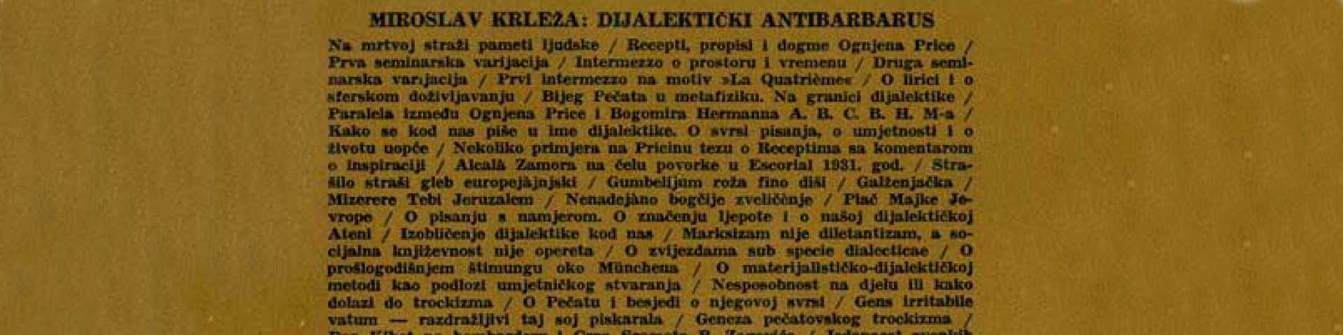 Варничење давно угаслог сукоба на левици: Зоговић и Крлежа, обрачун и помирење
