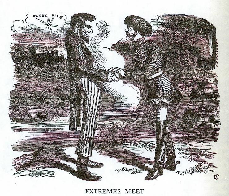 Абрахам Линколн и руски цар Александар II, карикатура из лондонског 